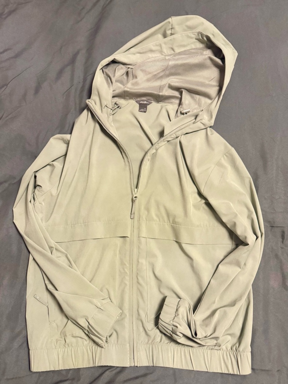 Eddie Bauer Sage Green Hooded Windbreaker Jacket
